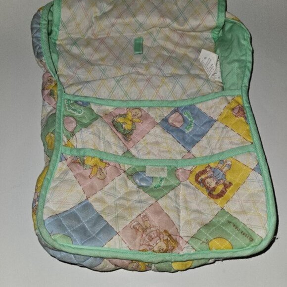 VTG Cabbage Patch Kids CPK Quilted Cloth Diaper Bag 1983 Green Yellow READ - Picture 5 of 13